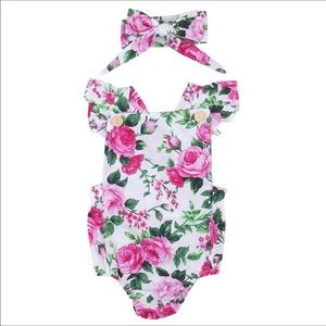 Floral baby romper